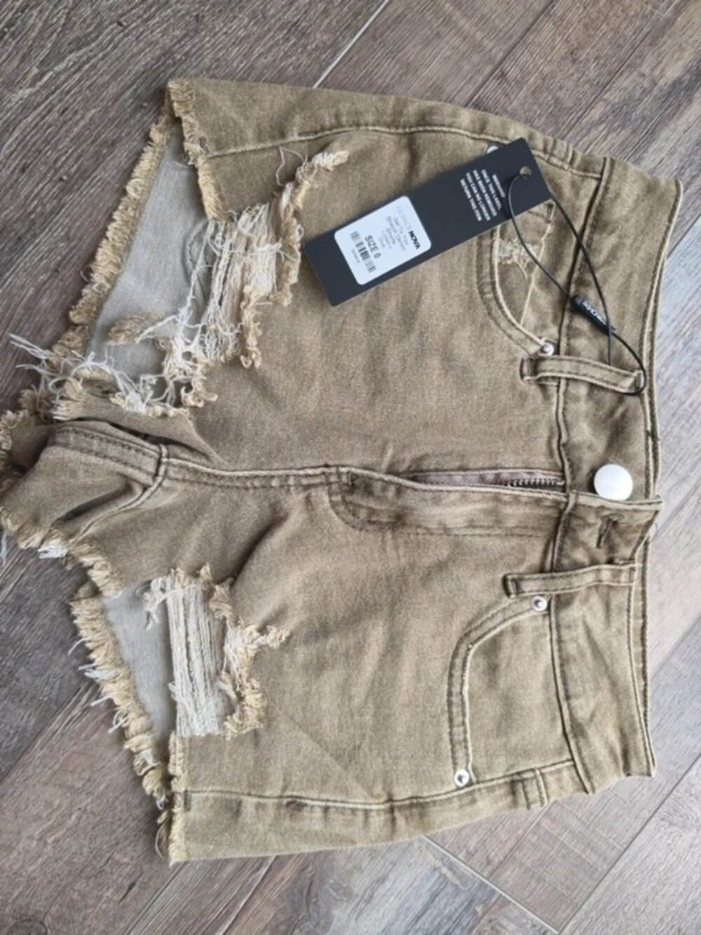 Fashion Nova khaki jean shorts XS (size 0) NWT summer festival